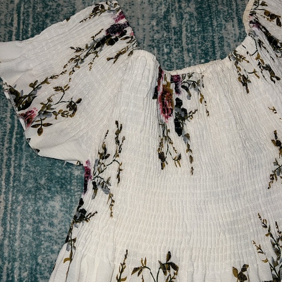 WHITE ROSE LONG FLOWY SUMMER DRESS WITH FRONT SLIT - Picture 4 of 5